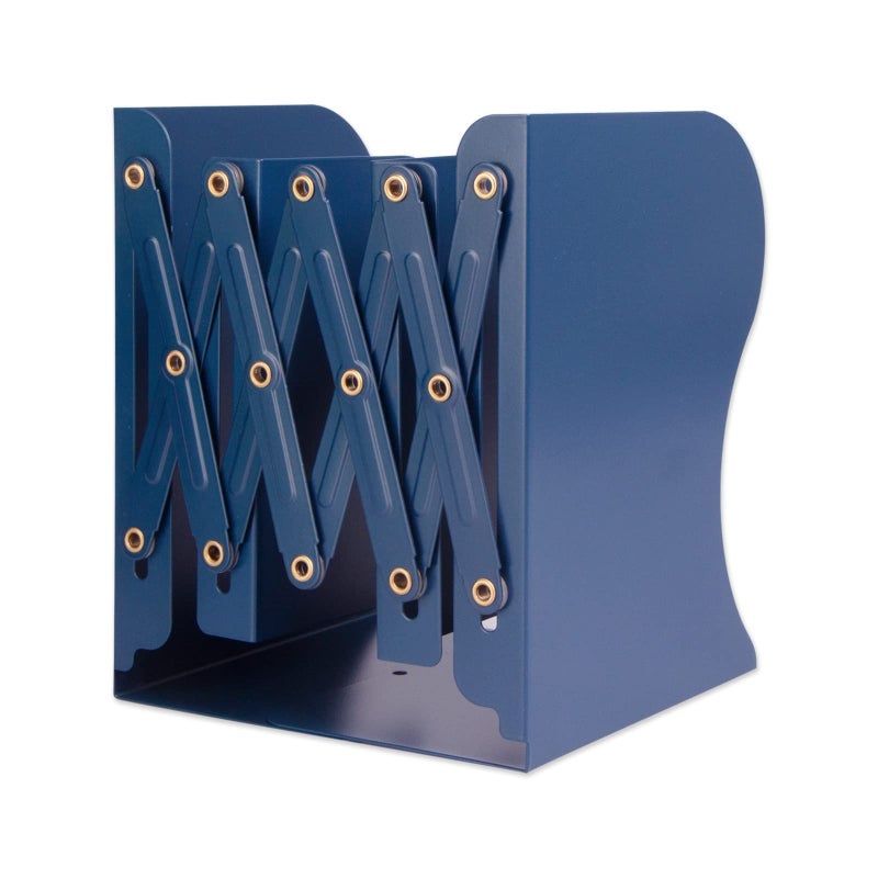 Aobopar Metal Bookends - Heavy Duty Book Holders for Shelves, Suitable for Office, Home and School Use (Dark Blue) - Image 1